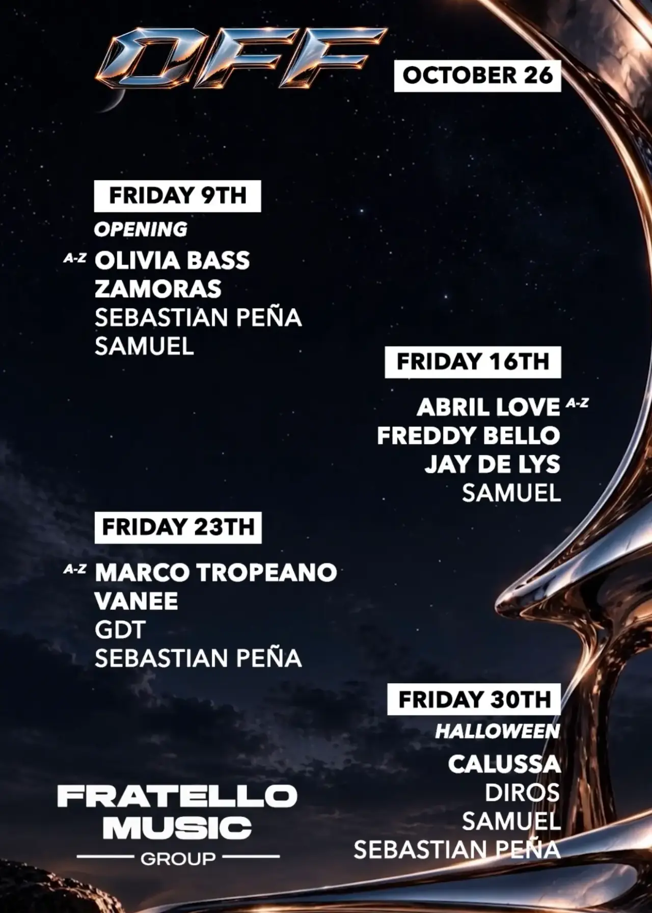 OFF & FRATELLO pres Calussa [HALLOWEEN] at Nix