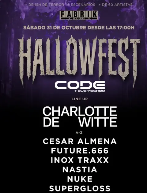 Hallowfest at Fabrik with Charlotte de Witte